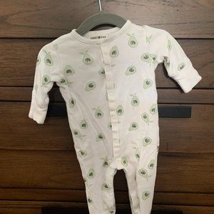 0-3M Avocado Print Footies and Hat Set